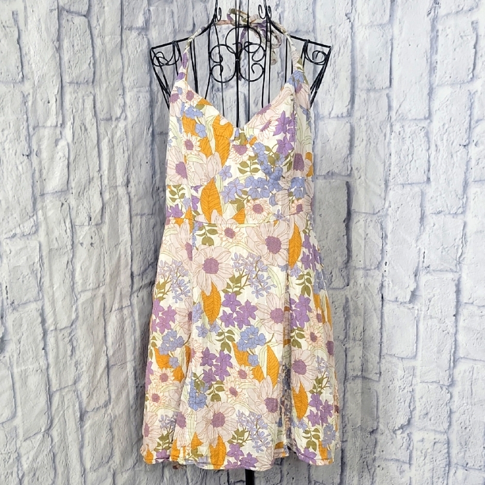 American Eagle Outfitters Floral Halter Sundress Size Large